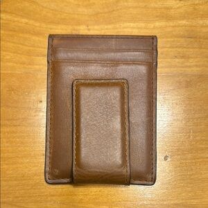 Brown Leather Money Clip Wallet
